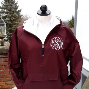 Monogrammed Charles River Pullover Classic Hooded Windbreaker Jacket: Custom Embroidered, Fully Lined