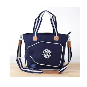 Personalized Pickleball Bag, Navy Pickleball Bag, Pickle Ball Tote Bag, gift for pickleballer