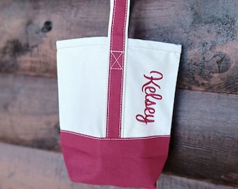 Personalized Wine Tote Bag, Wine Carrier with Name, Wine Lover Gift, 2 Bottle Wine Tote