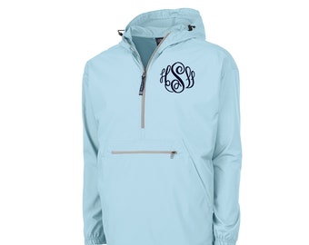 Monogrammed Wind Jacket, Charles River Pull Over Windbreaker Jacket Personalized