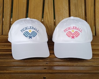 Pickleball Partner Set of 2 Matching Hats, Pickleball Hats for Couple, Pickleball Partner Gifts, Embroidered Pickleball Hats for Teammates