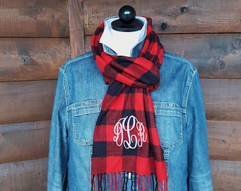 Scarf  -  Personalized Scarves -  Buffalo Plaid Scarf - Plaid Scarf -  38 colors