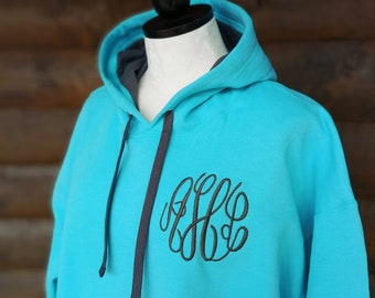 Hoodie with Monogram, 15 hoodie colors, hoodie with embroidered monogram, monogrammed hoodie sweatshirt, Hooded Sweatshirt