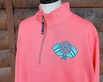 Personalized Pickleball Quarter Zip Sweatshirt: Embroidered Monogram Unisex Pullover