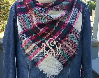 Monogrammed Blanket Scarf