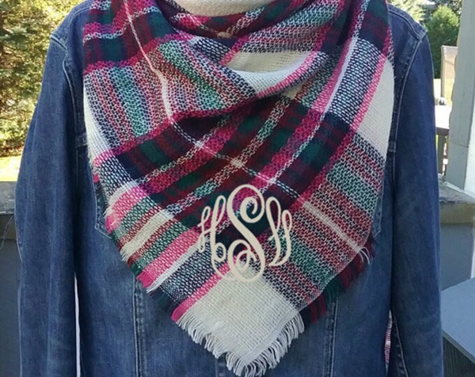 Monogrammed Blanket Scarf