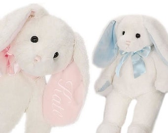 Personalized Stuffed Rabbit, Personalized Stuffed Bunny Rabbit,  2 colors, Great for a Baby's First Christmas Gift