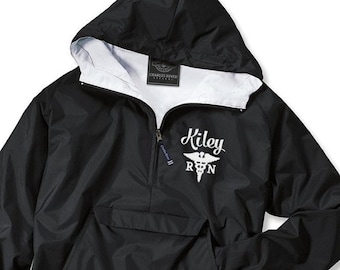 Personalized RN Windbreaker Jacket: Embroidered Nurse Gift