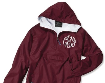 Pullover Windbreaker Jacket Monogram, Monogrammed Jacket, Monogram Windbreaker, Monogram Pullover, Charles River Jacket