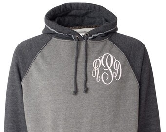 Embroidered Monogram Hoodie: Vintage Style Heavyweight Sweatshirt