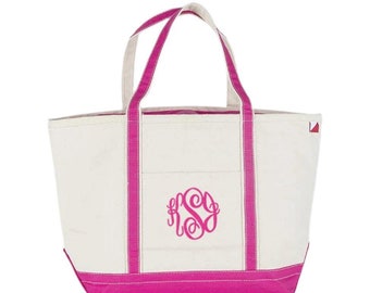 Personalized Embroidered Canvas Tote Bag: Zipper Top Bridal Party Gift