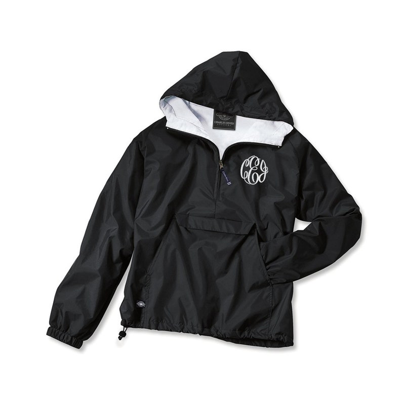 Pullover Windbreaker Jacket Monogram, Monogrammed Jacket, Monogram Windbreaker, Monogram Pullover, Charles River Jacket immagine 3