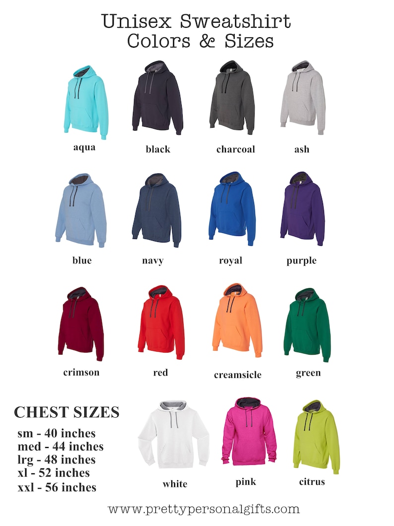 Hoodie With Monogram 15 Hoodie Colors Hoodie With Etsy