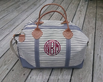 Weekender Bag with Monogram, Weekender Bag, Canvas Duffle Bag, Embroidered Duffle Bag, Monogram Weekender Bag, 8 Weekender Bag Colors