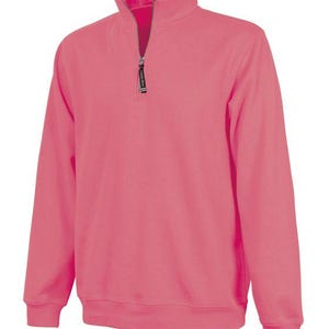 Personalized Horse Quarter Zip Adult Size Sweatshirt: Embroidered Equestrian Apparel Gift Coral