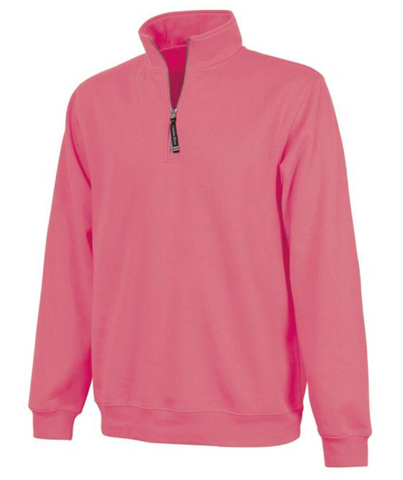 Personalized Horse Quarter Zip Adult Size Sweatshirt: Embroidered Equestrian Apparel Gift Coral