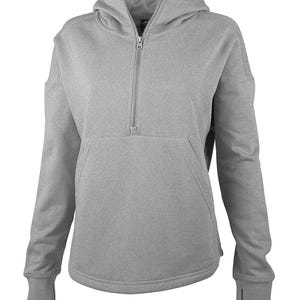 Monogrammed Half-Zip Funnel Neck Sweatshirt: Embroidered Ladies Pullover Hoodie image 16