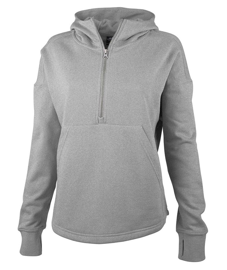 Monogrammed Half-Zip Funnel Neck Sweatshirt: Embroidered Ladies Pullover Hoodie image 16