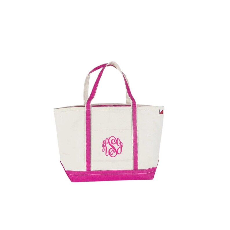 Monogrammed Tote bag with zipper top closure. Large Canvas Tote with Monogram or Name Embroidered. Personalized Tote bag