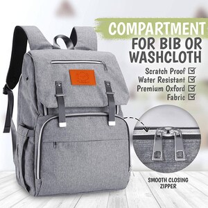 gray diaper bag backpack, diaper bag backpack with name, personalized diaper bag
