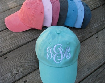 Monogrammed Dad Hat: Ocean Washed Cotton Twill Baseball Cap, Custom Embroidered