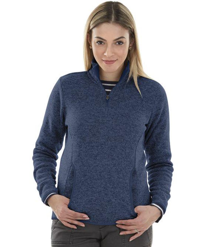 Embroidered Horse Quarter Zip Pullover: Ladies Equestrian Sweater Apparel image 11