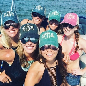 Distressed Trucker Hat with Monogram, Monogrammed Embroidered Hat, Personalized Gift Baseball Hat