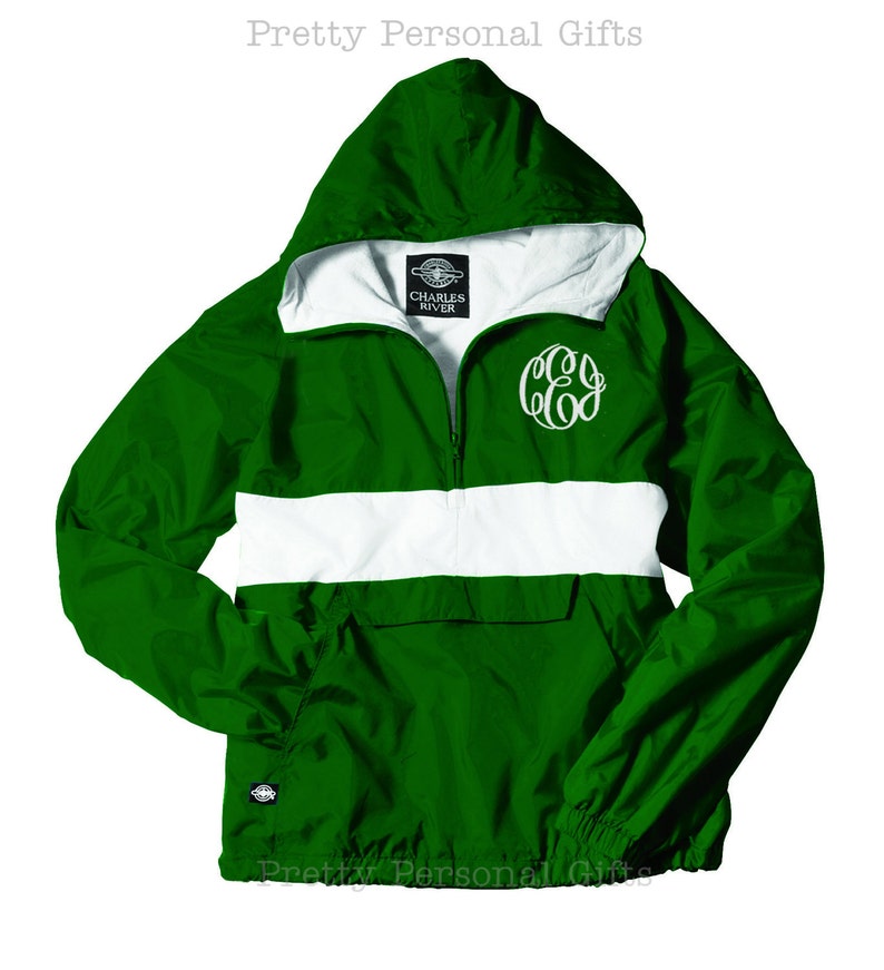 Team Color Jacket, Spirit Wear Jacket, School Jacket, Charles River Apparel Classic Pullover with monogram, coach jacket