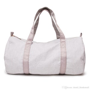 Seersucker Duffel for kids, Barrel Bag, personalized duffel bag for child