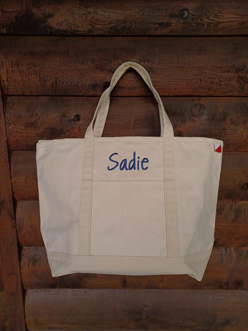 Personalized Embroidered Canvas Tote Bag: Zipper Top Bridal Party Gift bild 5