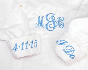 Bridal Party Wedding Shirt - Monogrammed Button Down Shirt - Maid of honor shirt