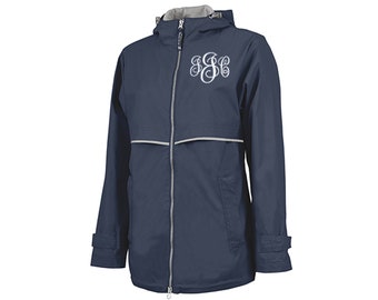 Waterproof Rain Jacket with Monogram, Charles River Apparel Rain Jacket, Monogrammed Raincoat