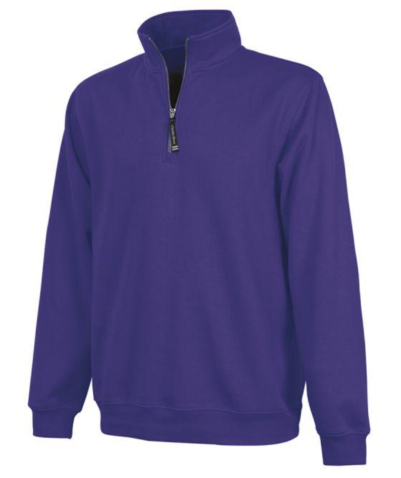 Personalized Horse Quarter Zip Adult Size Sweatshirt: Embroidered Equestrian Apparel Gift Purple