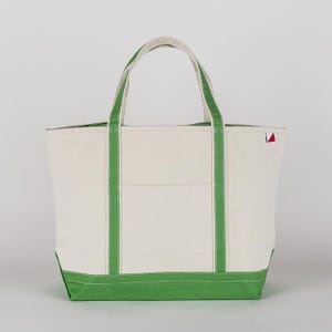 Personalized Embroidered Canvas Tote Bag: Zipper Top Bridal Party Gift Light Green