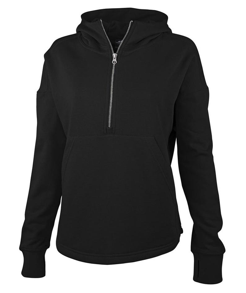 Monogrammed Half-Zip Funnel Neck Sweatshirt: Embroidered Ladies Pullover Hoodie image 20