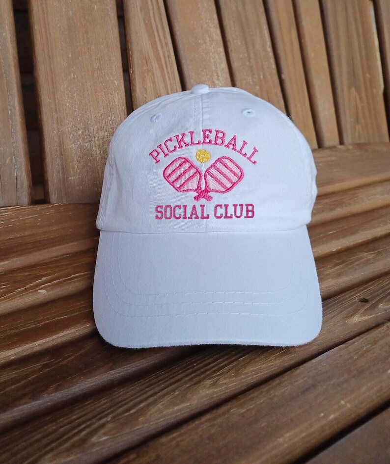Embroidered Pickleball Hat: Personalized Cotton Twill Dad Cap Pickleball Social Club image 4