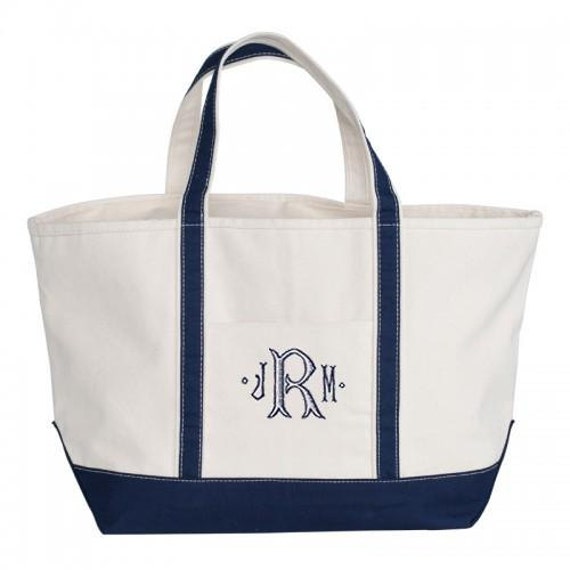 navy canvas tote bag