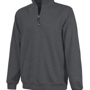 Personalized Horse Quarter Zip Adult Size Sweatshirt: Embroidered Equestrian Apparel Gift Dark Char. Heather