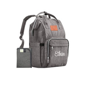 Gray Diaper Bag Backpack Monogrammed