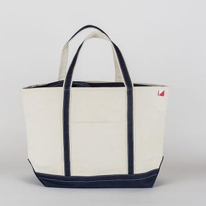 Personalized Embroidered Canvas Tote Bag: Zipper Top Bridal Party Gift Navy