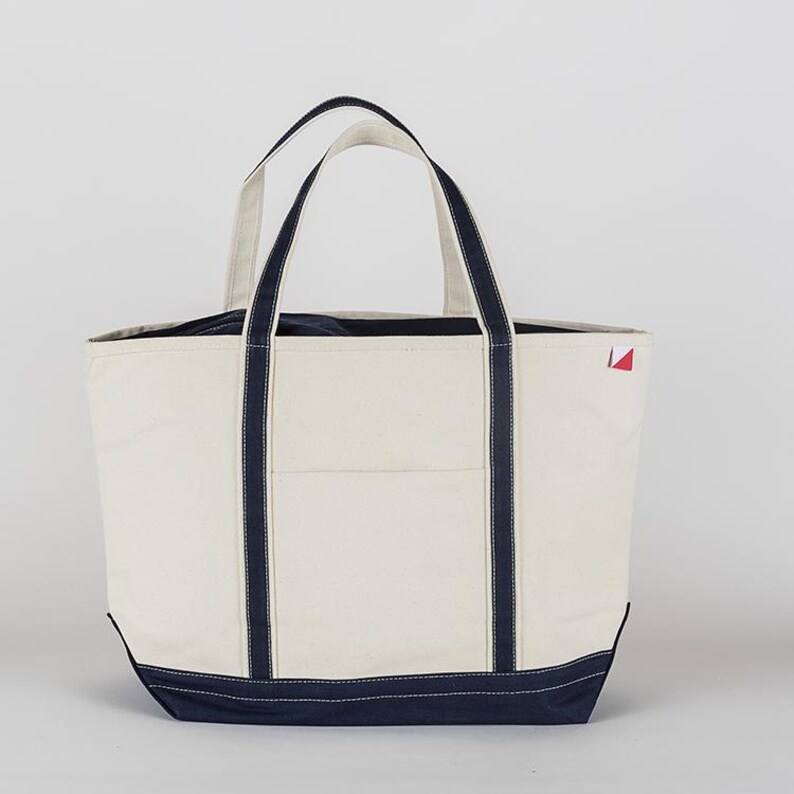 Personalized Embroidered Canvas Tote Bag: Zipper Top Bridal Party Gift Navy