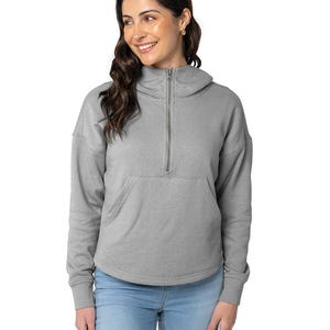 Monogrammed Half-Zip Funnel Neck Sweatshirt: Embroidered Ladies Pullover Hoodie image 15