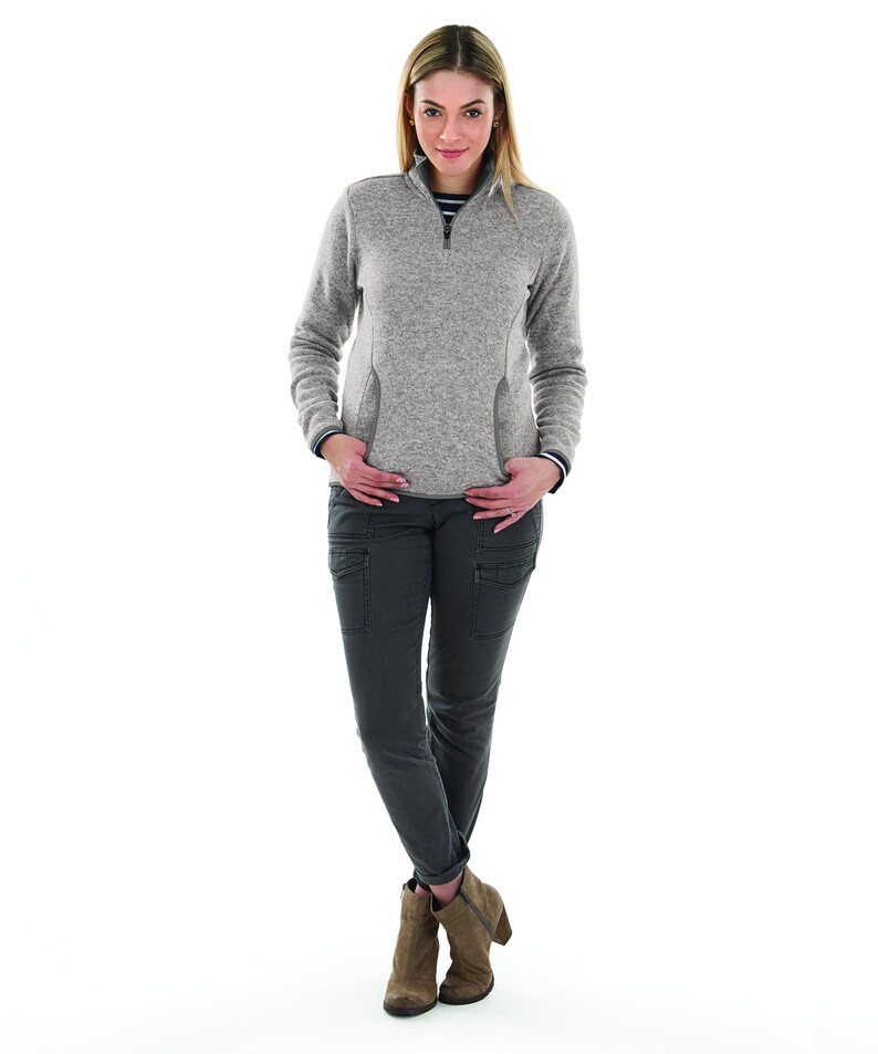 Embroidered Horse Quarter Zip Pullover: Ladies Equestrian Sweater Apparel image 7