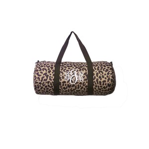monogrammed gym bag, cheetah print bag, Leopard print bag, Barrel Bag