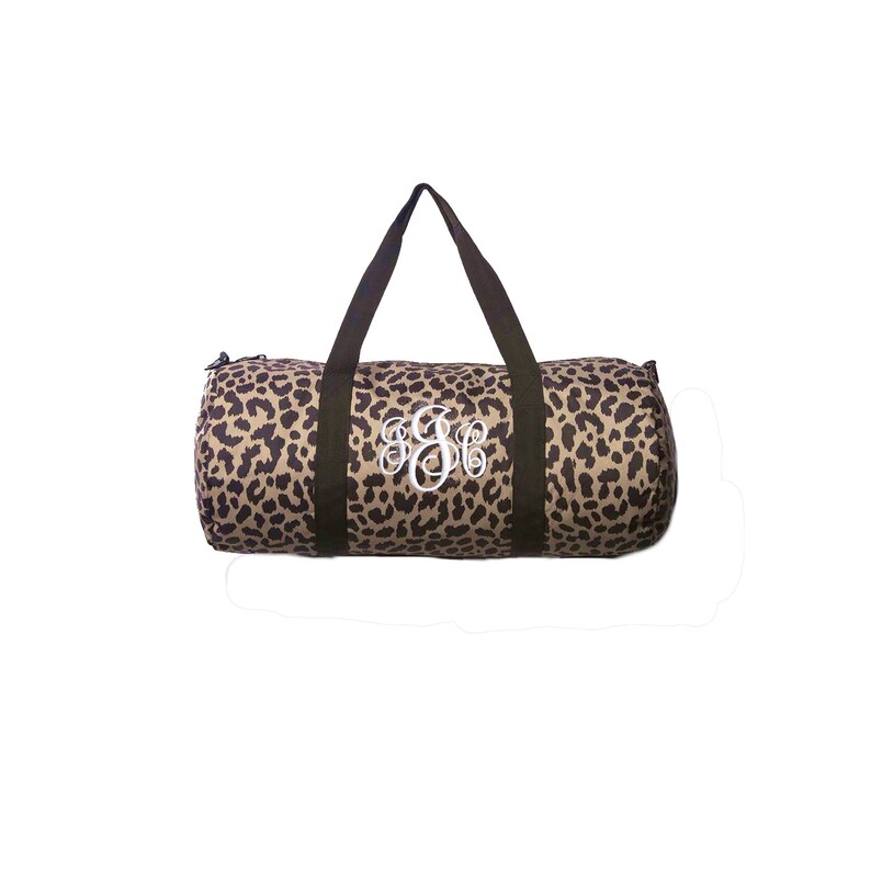 monogrammed gym bag, cheetah print bag, Leopard print bag, Barrel Bag