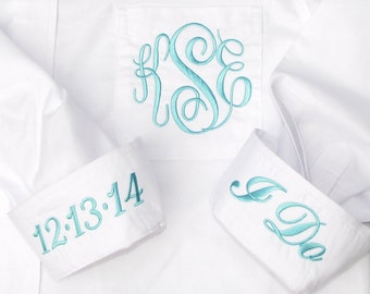 Monogrammed Bride Shirt: Oxford Button Down Wedding Day Getting Ready Shirt