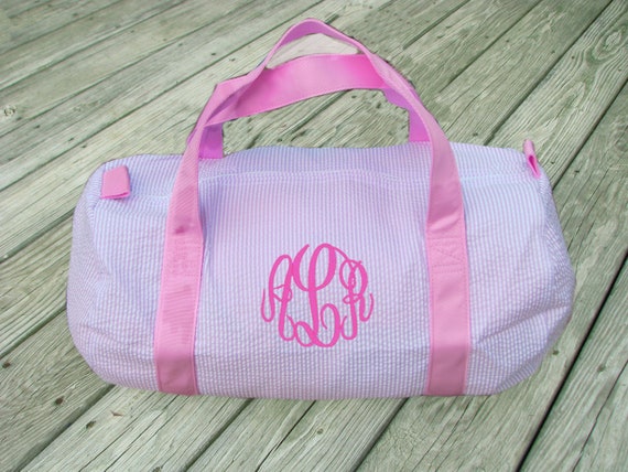 seersucker duffle bag