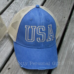 American Flag Trucker Hat USA Hat Distressed Patriotic - Etsy