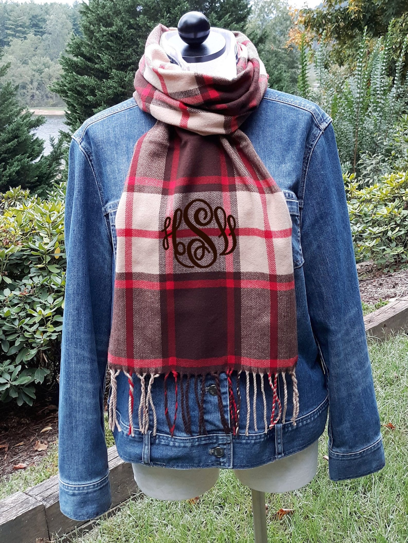 Monogrammed Scarves Personalized Scarf Monogram Scarf Etsy