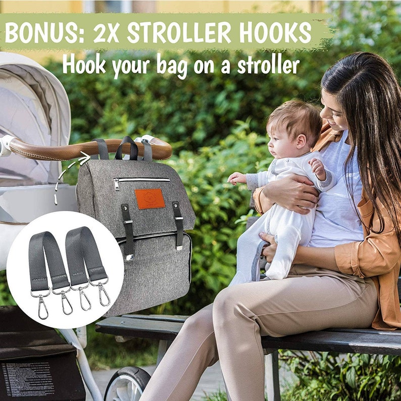 gray diaper bag backpack, diaper bag backpack with name, personalized diaper bag